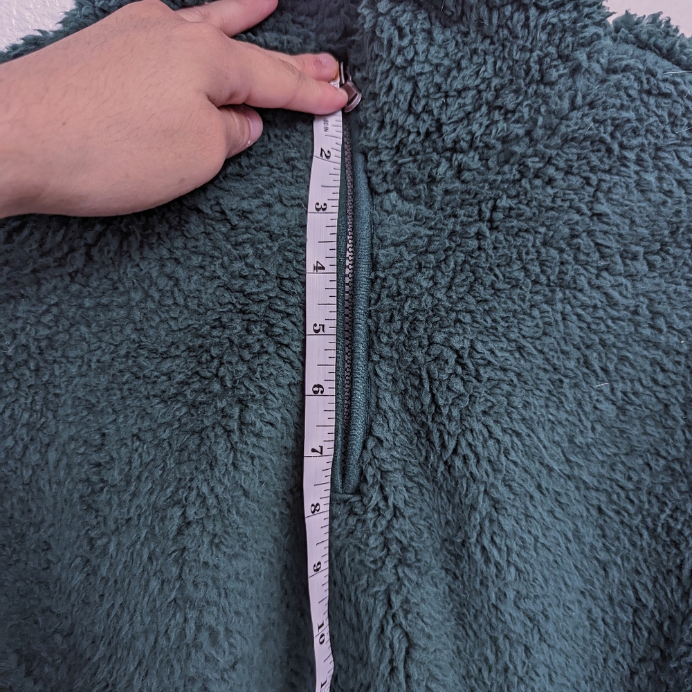 Sonoma Forrest Green Super Soft Sherpa Quarter Zip-up Pullover Sweater - Picture 5 of 9